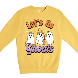 Ghost Halloween Lets Go Ghouls Spooky Season Great Gift Premium Crewneck Sweatshirt