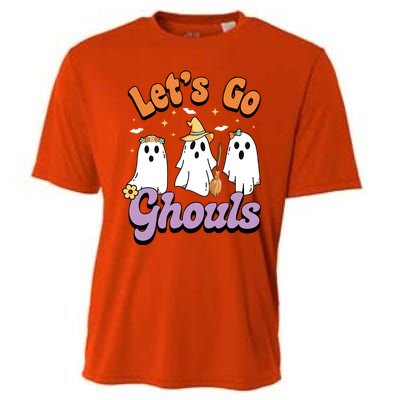 Ghost Halloween Lets Go Ghouls Spooky Season Great Gift Cooling Performance Crew T-Shirt