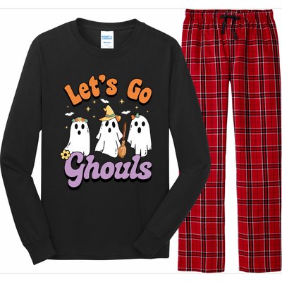 Ghost Halloween Lets Go Ghouls Spooky Season Great Gift Long Sleeve Pajama Set