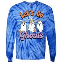 Ghost Halloween Lets Go Ghouls Spooky Season Great Gift Tie-Dye Long Sleeve Shirt