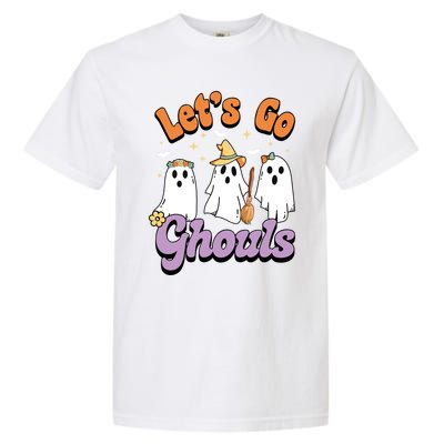 Ghost Halloween Lets Go Ghouls Spooky Season Great Gift Garment-Dyed Heavyweight T-Shirt