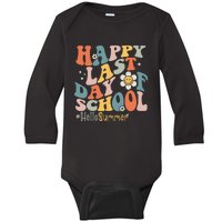 Groovy Happy Last Day of School Teacher Student Hello Summer Baby Long Sleeve Bodysuit