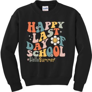 Groovy Happy Last Day of School Teacher Student Hello Summer Kids Sweatshirt