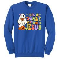 Groovy Halloween Life Is Scary Without Jesus Christian Lover Sweatshirt