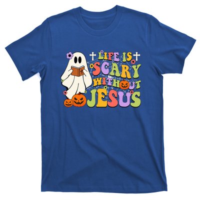 Groovy Halloween Life Is Scary Without Jesus Christian Lover T-Shirt