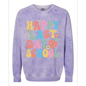 Groovy Happy Last Day Of School Teacher Student Graduation Colorblast Crewneck Sweatshirt