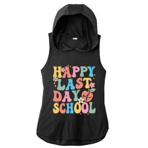 Groovy Happy Last Day Of School Teacher Student Graduation Ladies PosiCharge Tri-Blend Wicking Draft Hoodie Tank