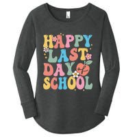 Groovy Happy Last Day Of School Teacher Student Graduation Women's Perfect Tri Tunic Long Sleeve Shirt