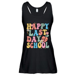 Groovy Happy Last Day Of School Teacher Student Graduation Ladies Essential Flowy Tank