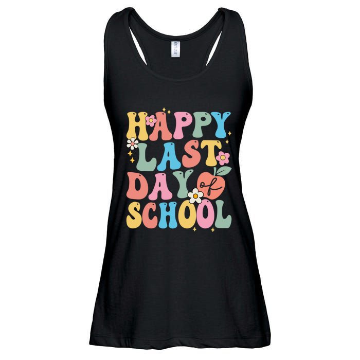 Groovy Happy Last Day Of School Teacher Student Graduation Ladies Essential Flowy Tank