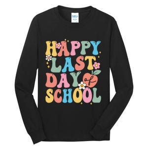 Groovy Happy Last Day Of School Teacher Student Graduation Tall Long Sleeve T-Shirt