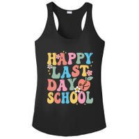 Groovy Happy Last Day Of School Teacher Student Graduation Ladies PosiCharge Competitor Racerback Tank