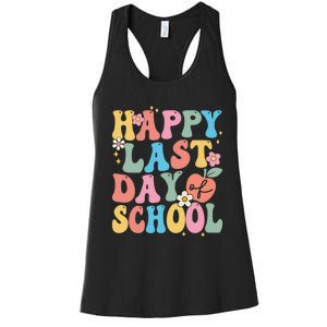 Groovy Happy Last Day Of School Teacher Student Graduation Women's Racerback Tank