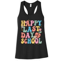 Groovy Happy Last Day Of School Teacher Student Graduation Women's Racerback Tank