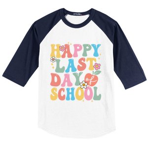 Groovy Happy Last Day Of School Teacher Student Graduation Baseball Sleeve Shirt