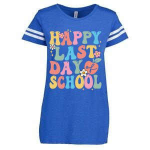 Groovy Happy Last Day Of School Teacher Student Graduation Enza Ladies Jersey Football T-Shirt