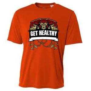 GET HEALTHY | Motivational Red Gorilla Clothing Animal Cooling Performance Crew T-Shirt