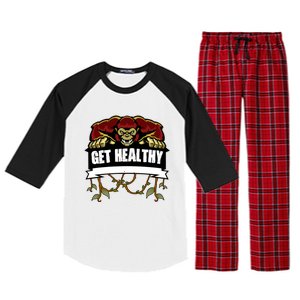 GET HEALTHY | Motivational Red Gorilla Clothing Animal Raglan Sleeve Pajama Set