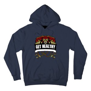 GET HEALTHY | Motivational Red Gorilla Clothing Animal Hoodie