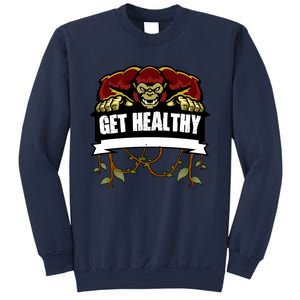 GET HEALTHY | Motivational Red Gorilla Clothing Animal Sweatshirt