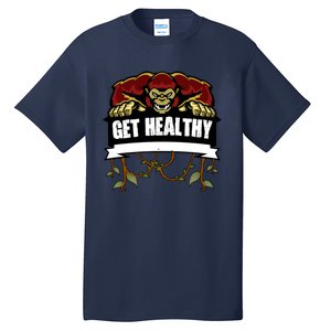 GET HEALTHY | Motivational Red Gorilla Clothing Animal Tall T-Shirt