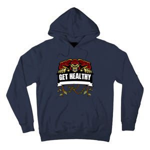 GET HEALTHY | Motivational Red Gorilla Clothing Animal Tall Hoodie