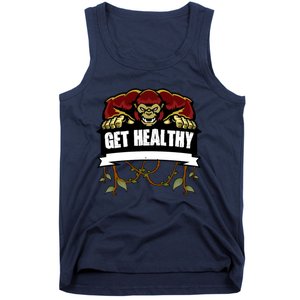 GET HEALTHY | Motivational Red Gorilla Clothing Animal Tank Top