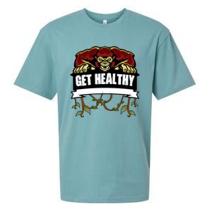 GET HEALTHY | Motivational Red Gorilla Clothing Animal Sueded Cloud Jersey T-Shirt