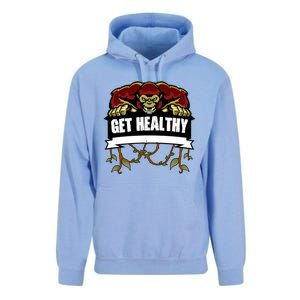 GET HEALTHY | Motivational Red Gorilla Clothing Animal Unisex Surf Hoodie