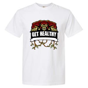 GET HEALTHY | Motivational Red Gorilla Clothing Animal Garment-Dyed Heavyweight T-Shirt