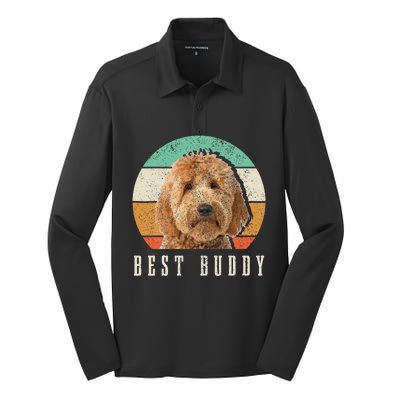 Goldendoodle Hi My Name Is Stop That Funny Dog Doodle Mom Silk Touch Performance Long Sleeve Polo