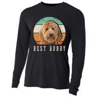 Goldendoodle Hi My Name Is Stop That Funny Dog Doodle Mom Cooling Performance Long Sleeve Crew