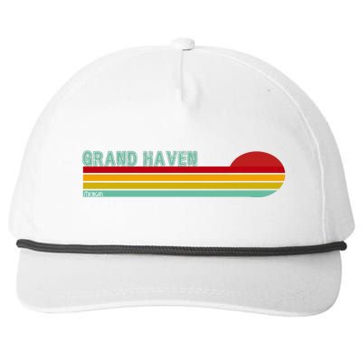 Grand Haven Michigan Snapback Five-Panel Rope Hat