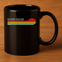 Grand Haven Michigan 11oz C Handle Ceramic Mug