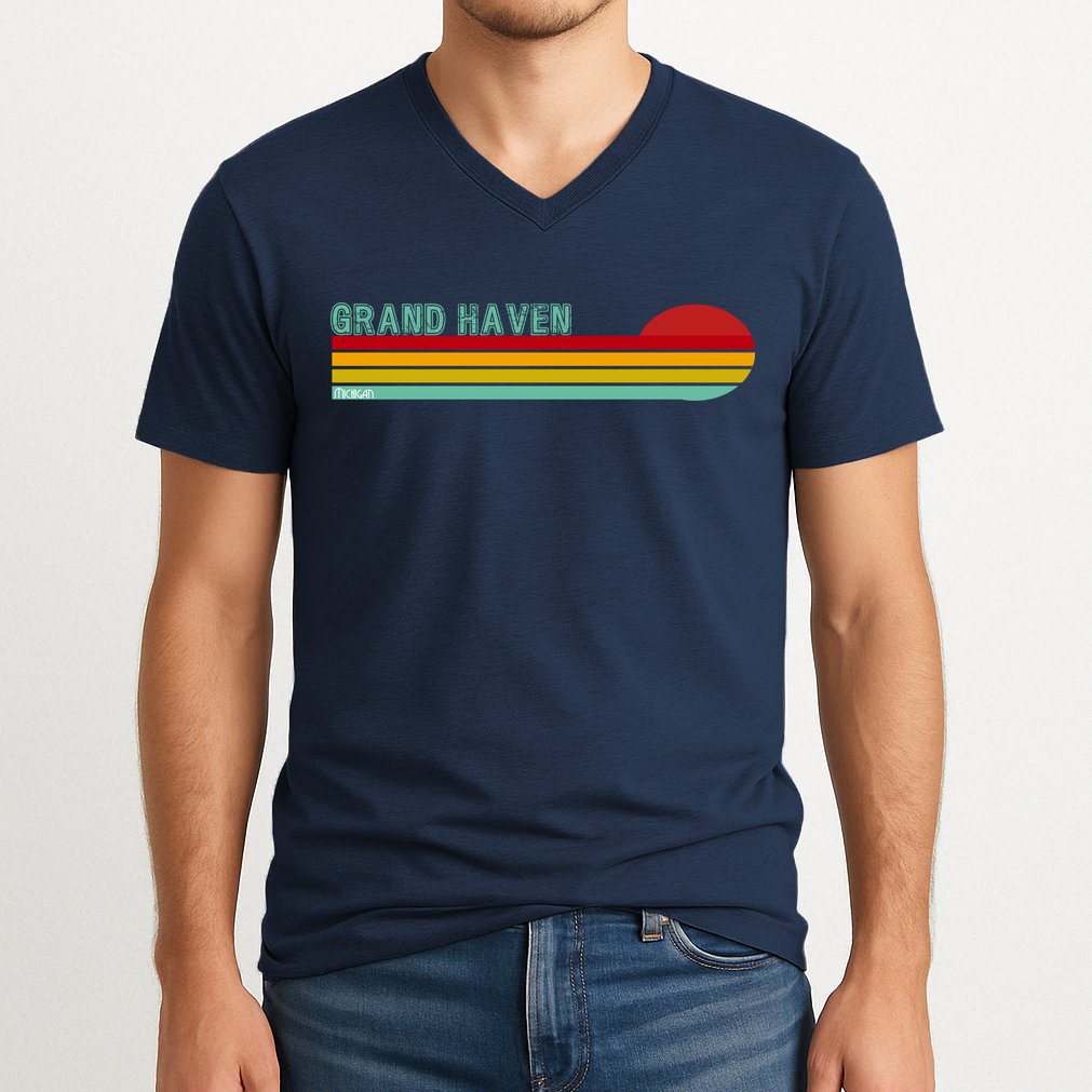 Grand Haven Michigan V-Neck T-Shirt
