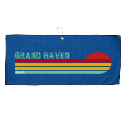 Grand Haven Michigan Large Microfiber Waffle Golf Towel