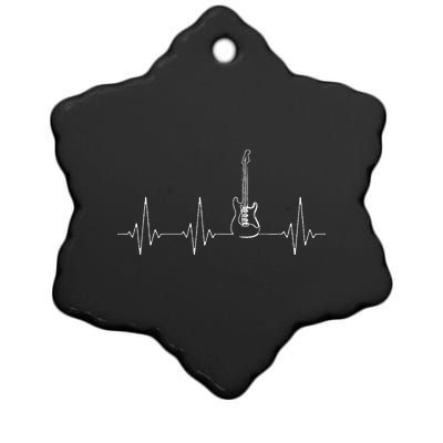 Guitar heartbeat music instrument for guitarist Ceramic Star Ornament