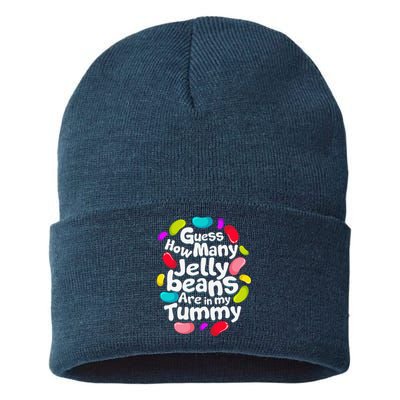 Guess How Many Jelly Beans Candy Funny Easter Gift Sustainable Knit Beanie