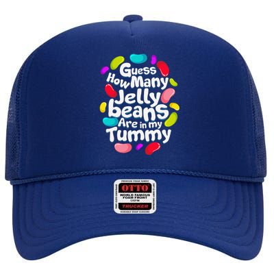 Guess How Many Jelly Beans Candy Funny Easter Gift High Crown Mesh Back Trucker Hat