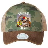 Greetings Huzz Meme Funny Cat Lollipop Legacy Tie Dye Trucker Hat