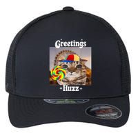 Greetings Huzz Meme Funny Cat Lollipop Flexfit Unipanel Trucker Cap