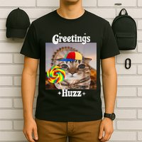 Greetings Huzz Meme Funny Cat Lollipop T-Shirt