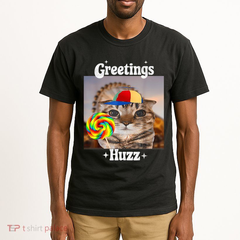 Greetings Huzz Meme Funny Cat Lollipop Tall T-Shirt