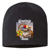 Greetings Huzz Meme Funny Cat Lollipop Sustainable Beanie