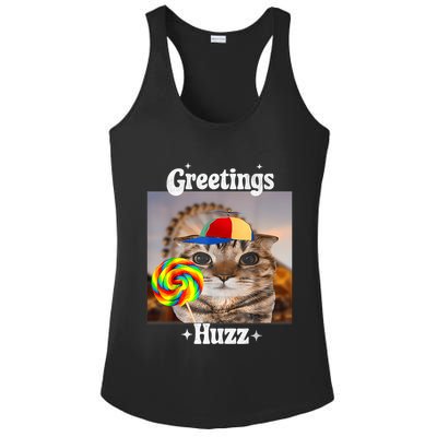 Greetings Huzz Meme Funny Cat Lollipop Ladies PosiCharge Competitor Racerback Tank