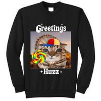 Greetings Huzz Meme Funny Cat Lollipop Tall Sweatshirt