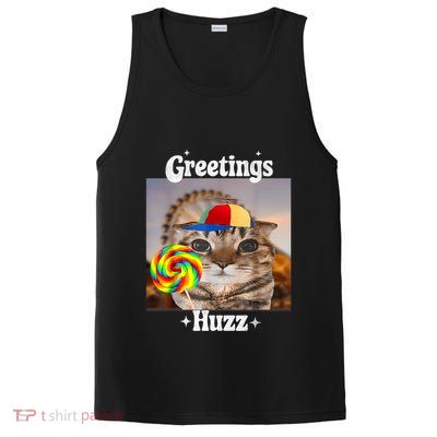 Greetings Huzz Meme Funny Cat Lollipop PosiCharge Competitor Tank