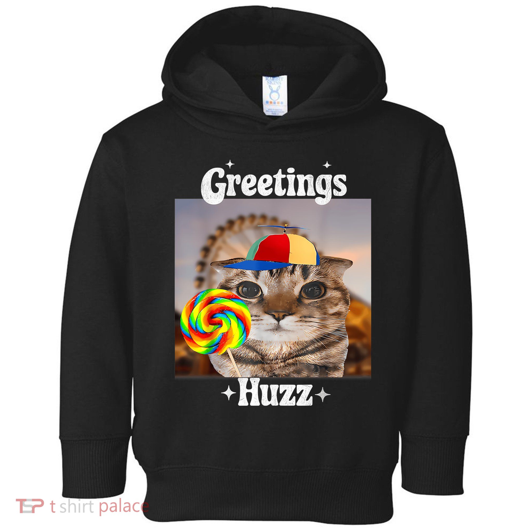Greetings Huzz Meme Funny Cat Lollipop Toddler Hoodie