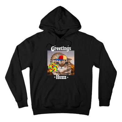 Greetings Huzz Meme Funny Cat Lollipop Tall Hoodie