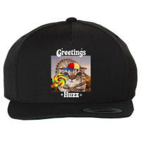 Greetings Huzz Meme Funny Cat Lollipop Wool Snapback Cap